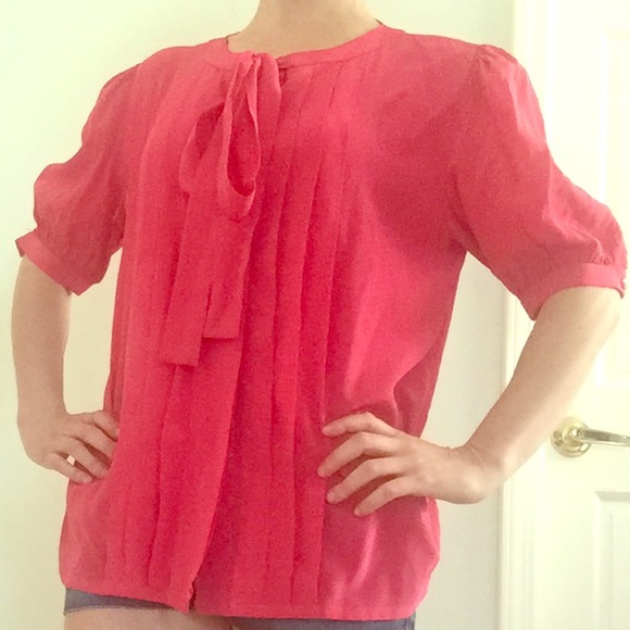 Saint Laurent Tops - Saint Laurent Rive Gauche Pussy Bow Silk Blouse